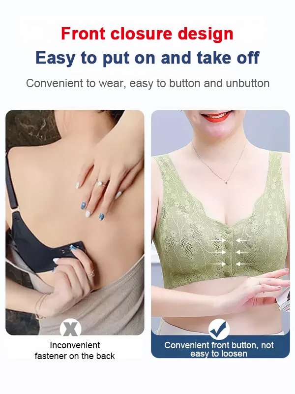 Front closure anti-sagging seamless bra for woman