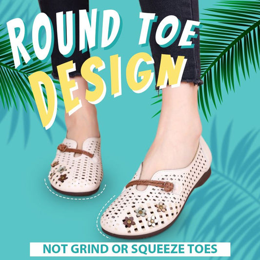 Retro Hollow-out Soft Leather Shoes