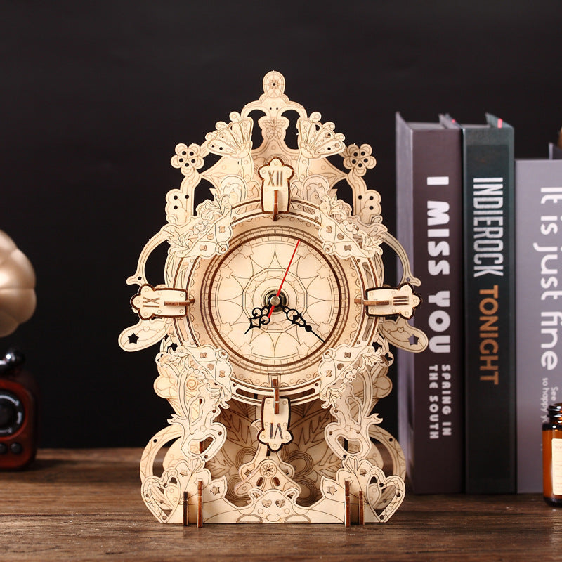 DIY Wooden Clock Model toys building