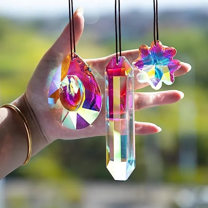 Large Hanging Crystal Prism Suncatcher