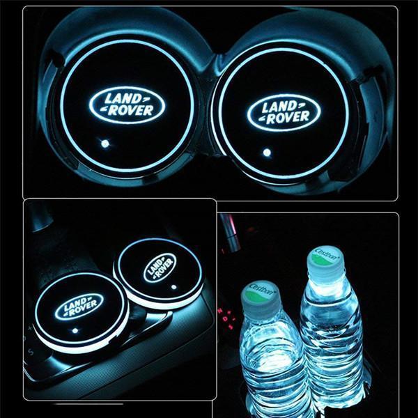 Led Car Logo Cup Lights up Holder USB Charging 7 Colors Changing