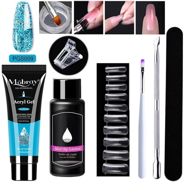 Luxury Crystal Nail Extension Gel Set