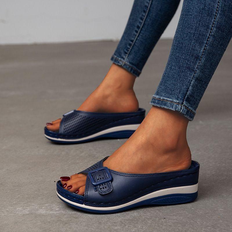 LEATHER SOFT FOOTBED ARCH-SUPPORT SANDALS