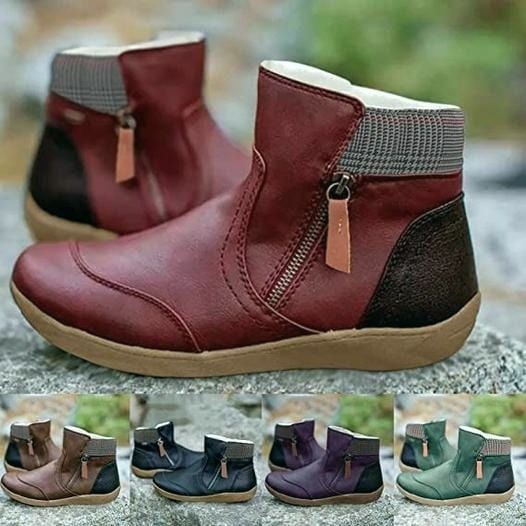 Women Zipper Waterproof Ankle-Support Boots👍