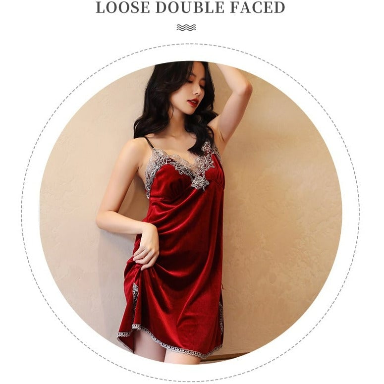 Women Sexy Velvet Pajamas Sets 4 pcs