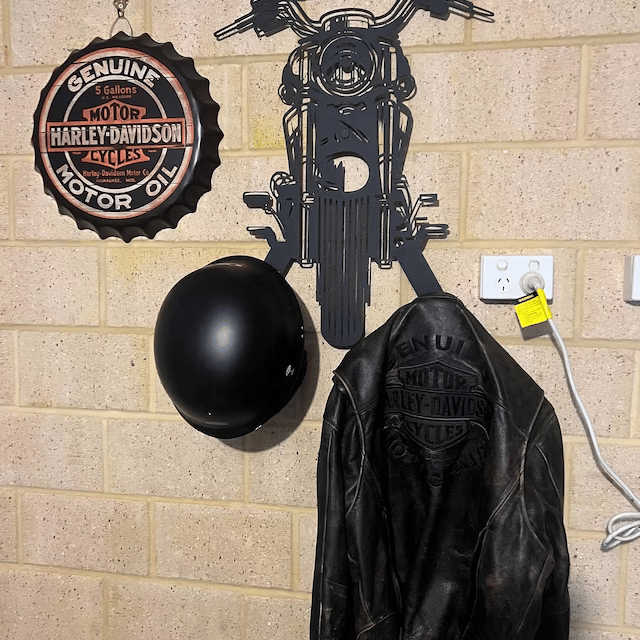 Motorcycle crash helmet holder, a great gift for cyclists