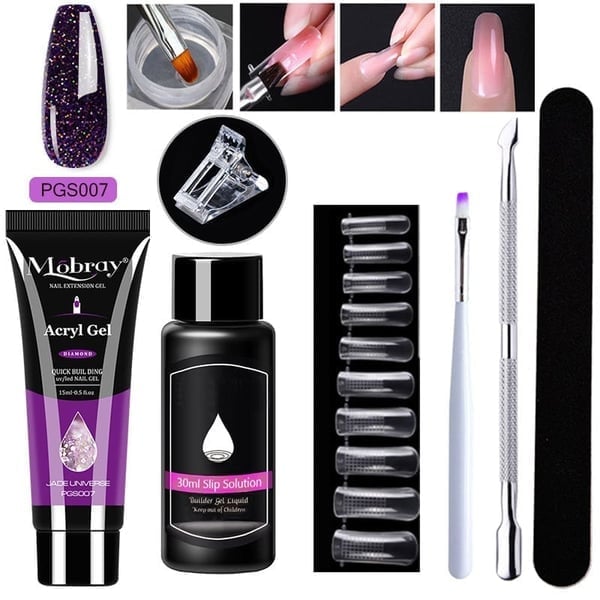 Luxury Crystal Nail Extension Gel Set