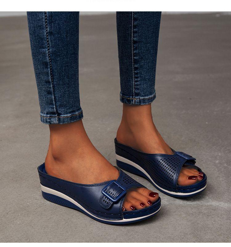 LEATHER SOFT FOOTBED ARCH-SUPPORT SANDALS