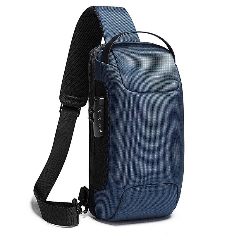 New Carbon Fiber USB charging sport sling  Anti-theft shoulder bag(Buy 2 Free Shipping)