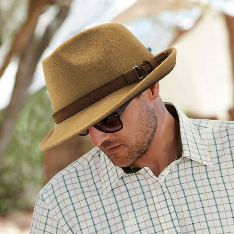 Gentleman Leather Buckle Hat