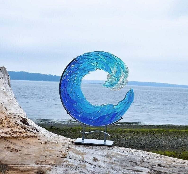🌊Flash Sale 49% OFF - Ocean Wave Fused Resin Sculpture