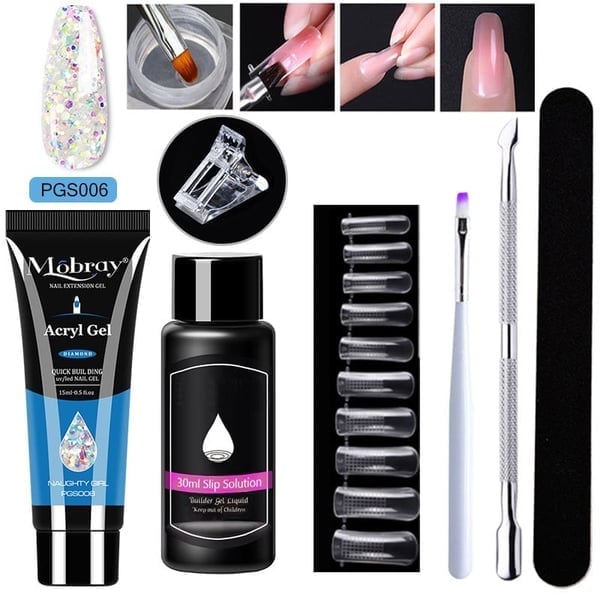 Luxury Crystal Nail Extension Gel Set