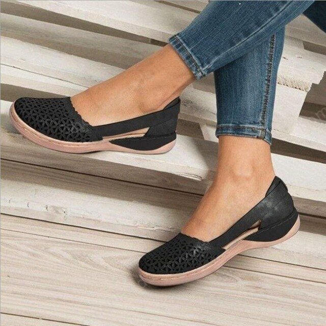 SUMMER SALE 🔥Women Wedges Orthopedic Hollow Out PU Summer Vintage Sandals