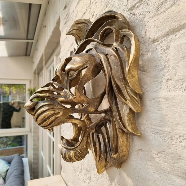 RARE FIND LARGE LION HEAD WALL MOUNTED ART SCULPTURE🎁