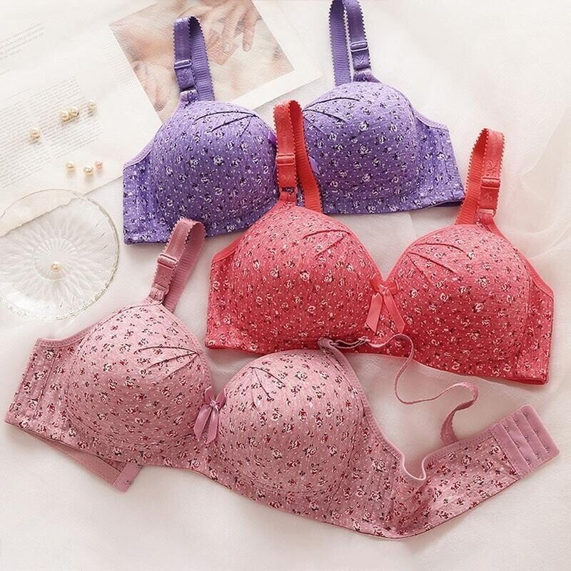 Plus Size Bra Women Underwear Wire Free Comfort  Soft Thin Breathable.