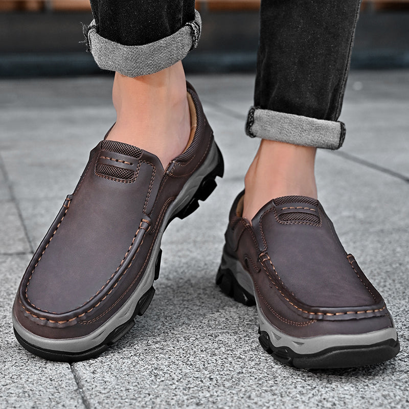 🎄Men's Orthopedic Walking Shoes Genuine Leather Slip On Loafers