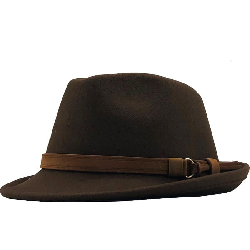 Gentleman Leather Buckle Hat