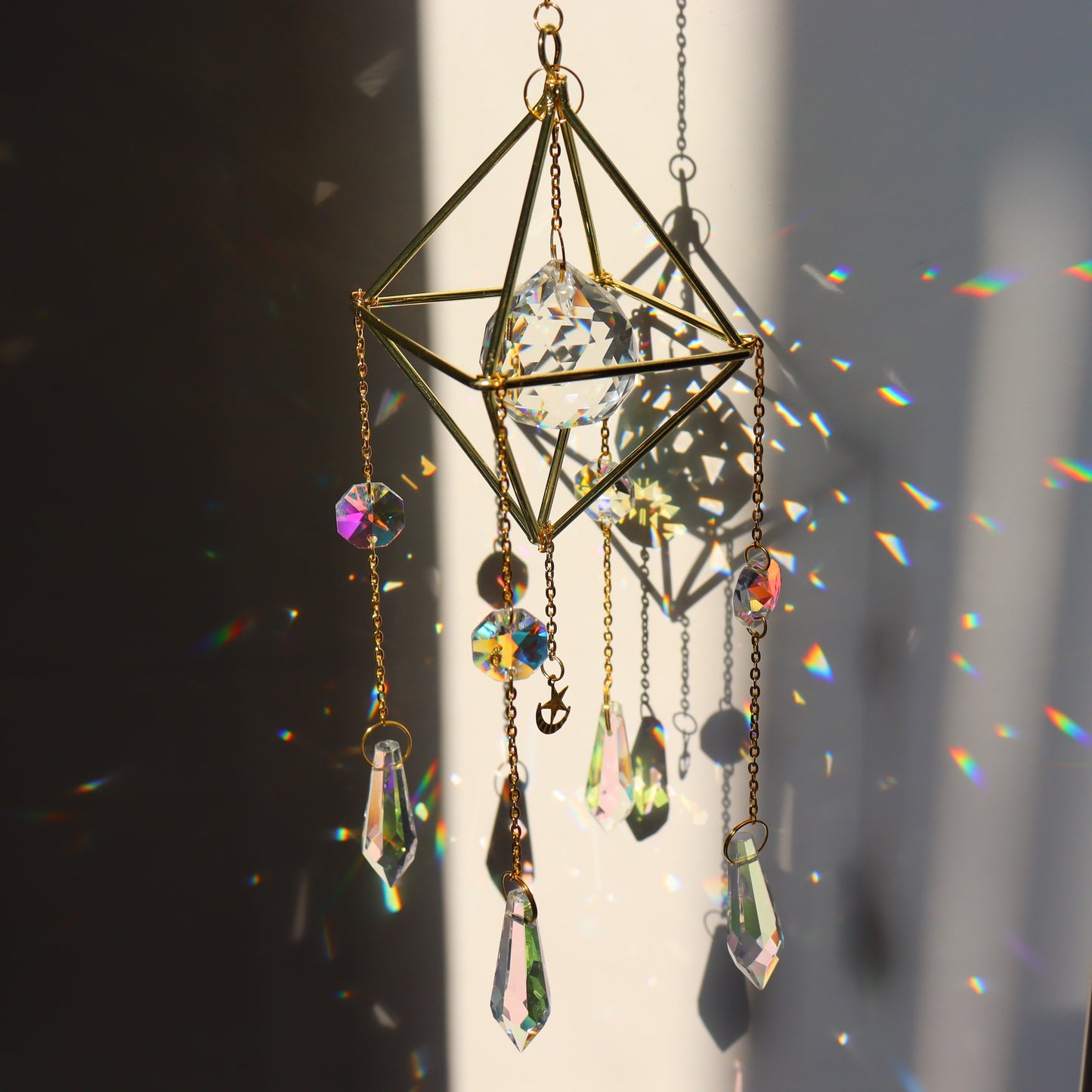 🔮2023 Christmas Hot Sale-Suncatcher Moon Crystal Wind Chime💎