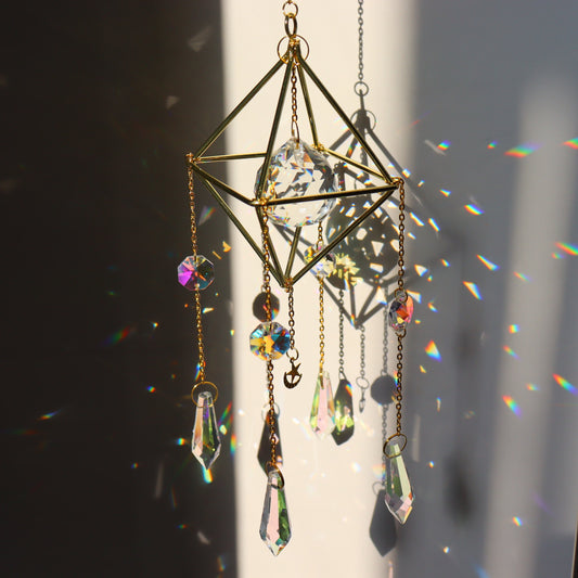 🔮2023 Christmas Hot Sale-Suncatcher Moon Crystal Wind Chime💎