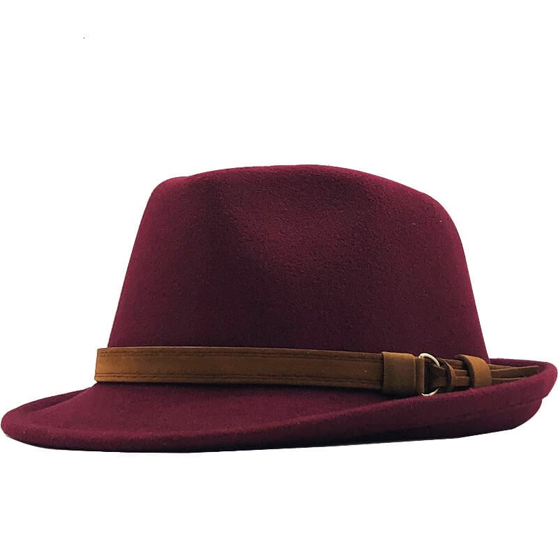 Gentleman Leather Buckle Hat