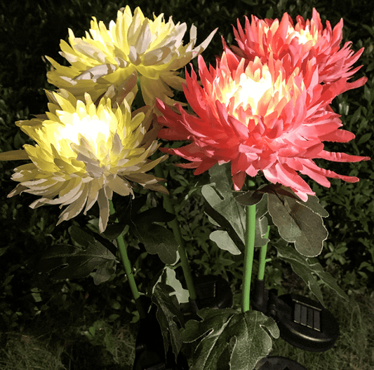 🎁 - SPRING ARTIFICIAL Chrysanthemum SOLAR GARDEN STAKE LED
