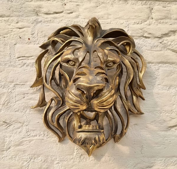 RARE FIND LARGE LION HEAD WALL MOUNTED ART SCULPTURE🎁