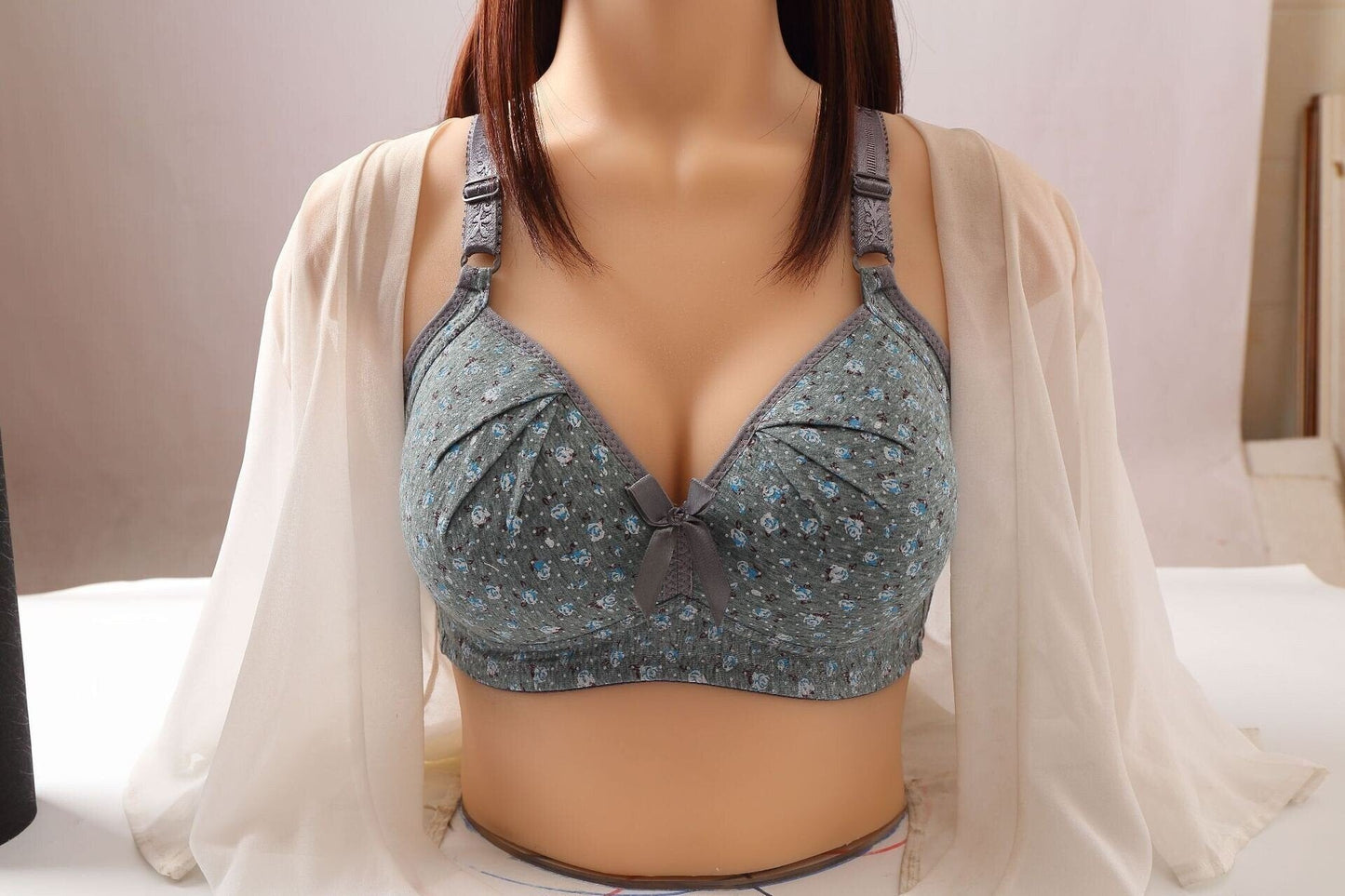 Plus Size Bra Women Underwear Wire Free Comfort  Soft Thin Breathable.