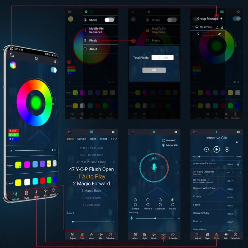 New Car Chassis Flexible RGB Waterproof LED Strip Lights