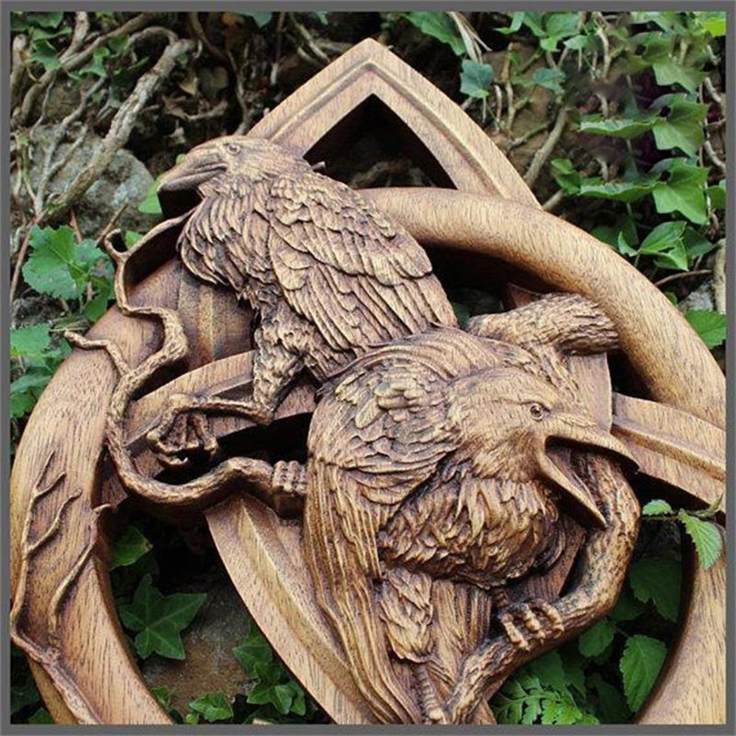 Norse Pagan Gods Carving Heathen Norse Rune Wood Wall Hanging Decor