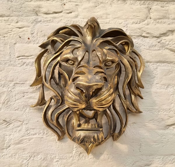 RARE FIND LARGE LION HEAD WALL MOUNTED ART SCULPTURE🎁
