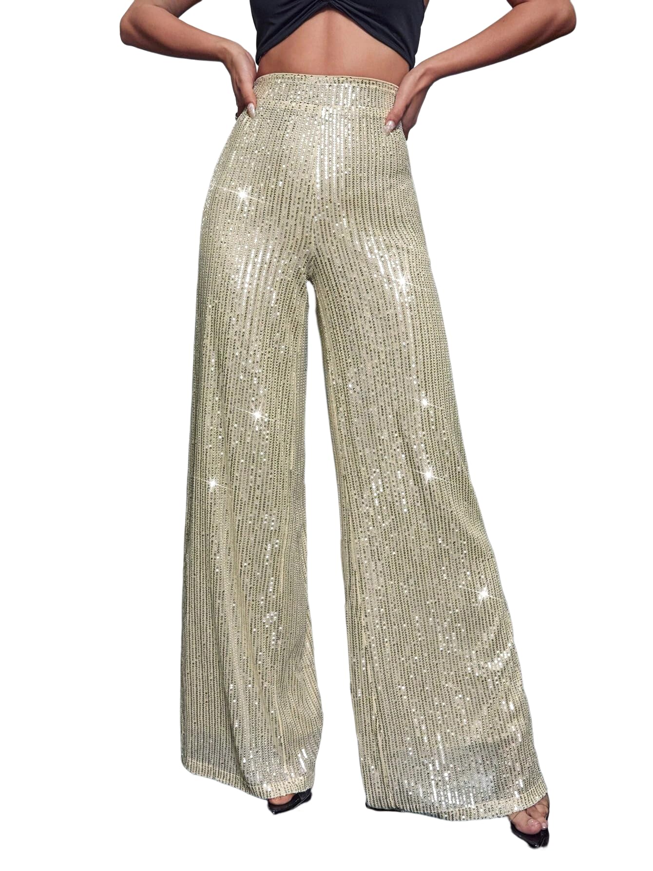 Sequin stretch pants