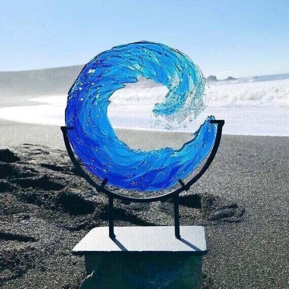 🌊Flash Sale 49% OFF - Ocean Wave Fused Resin Sculpture