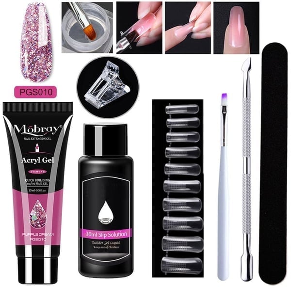 Luxury Crystal Nail Extension Gel Set