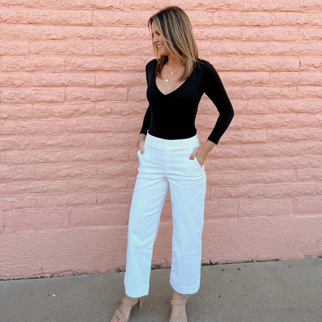 🔥Stretch Twill Cropped Wide Leg Pants