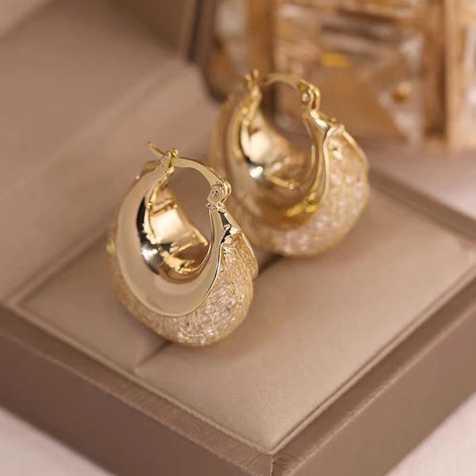 💐💝-MESH HOOP EARRINGS