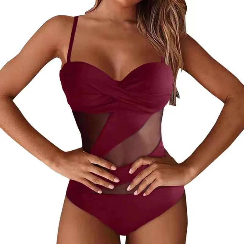 Sexy one-piece mesh swimwear