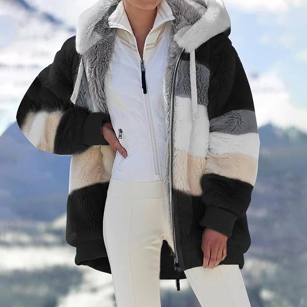 🔥HOT SELL-🐑RCONTRASTING PLUSH COAT🎁SPECIAL OFFER