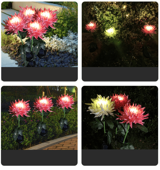 🎁 - SPRING ARTIFICIAL Chrysanthemum SOLAR GARDEN STAKE LED