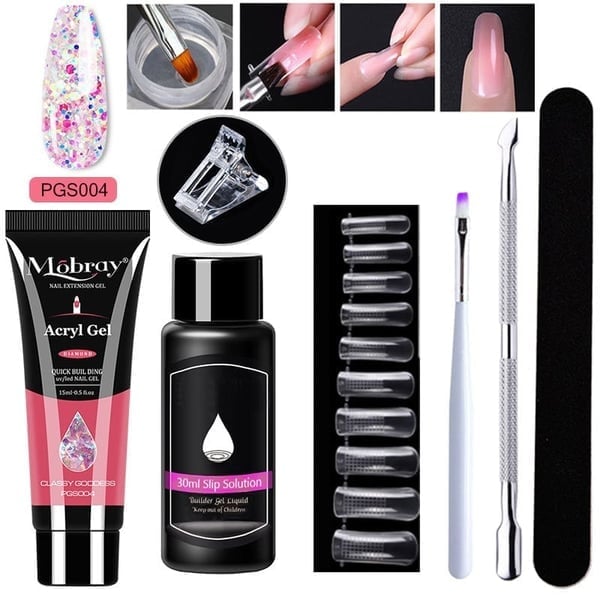Luxury Crystal Nail Extension Gel Set