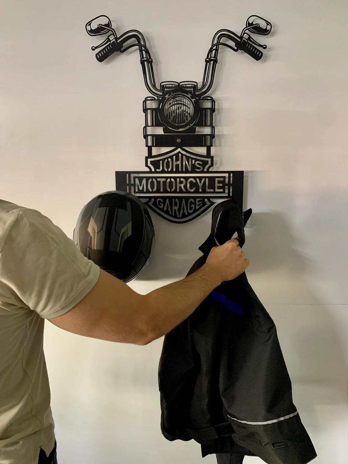 Motorcycle crash helmet holder, a great gift for cyclists