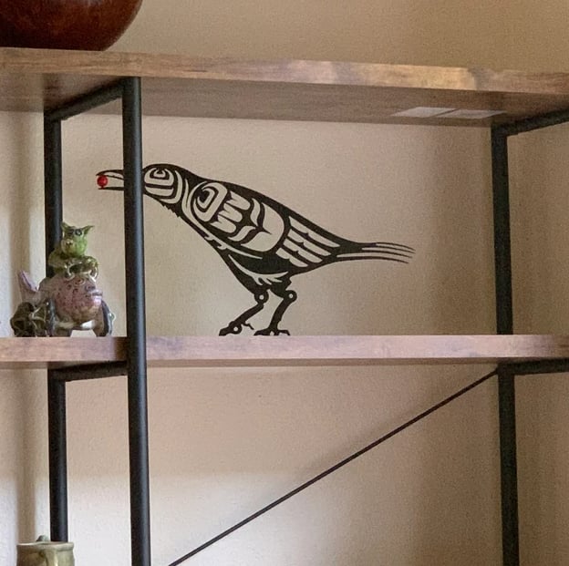 First Nations Native Steel Cut Raven with Berry