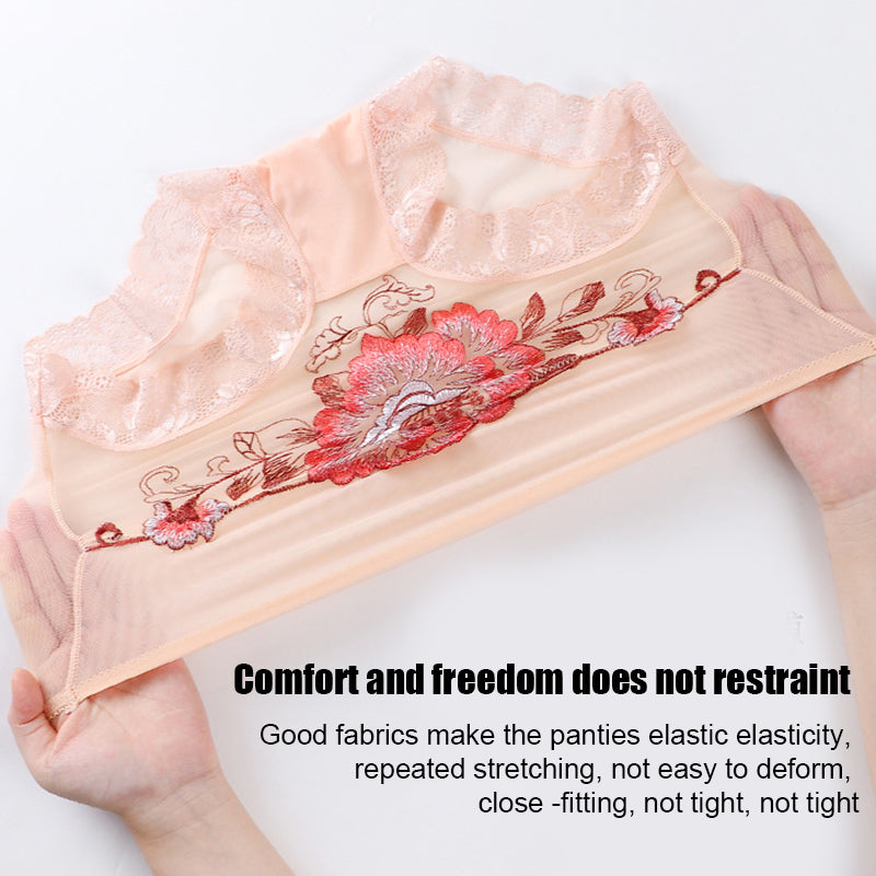 High Waist Premium Lace Embroidered Panties (5-Pack)