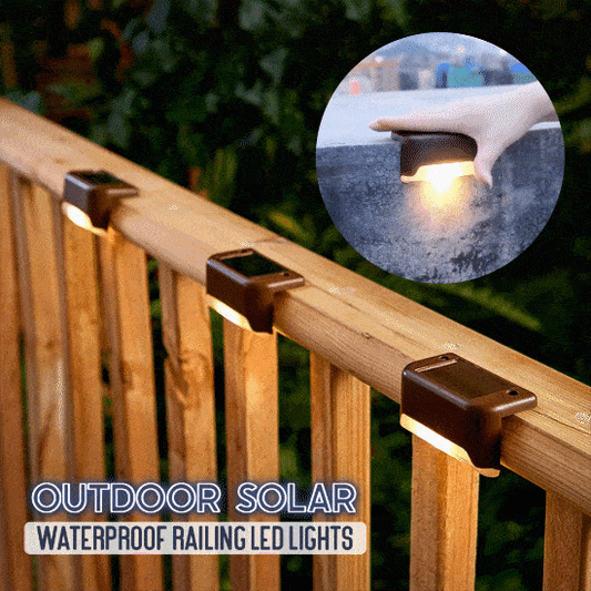 Outdoor Solar Waterproof Railing LED Lights - Set For 4