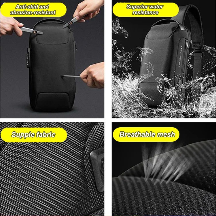 New Carbon Fiber USB charging sport sling  Anti-theft shoulder bag(Buy 2 Free Shipping)