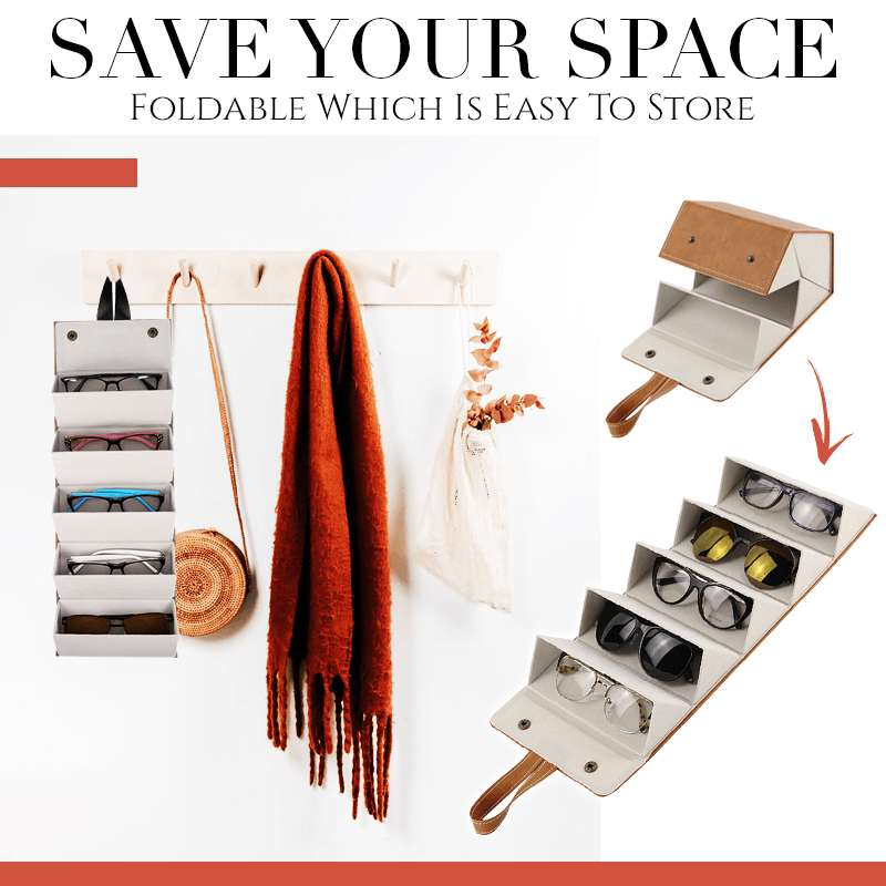 Leather Multiple Foldable Eyeglasses Storage Box