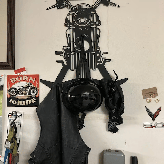 Motorcycle crash helmet holder, a great gift for cyclists