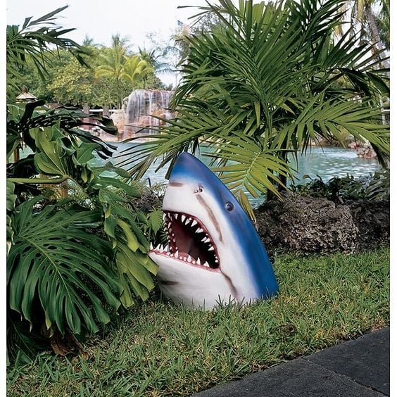 Great White Shark Garden Art
