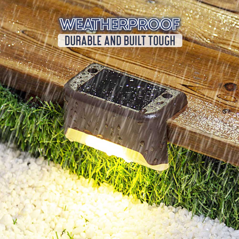 Outdoor Solar Waterproof Railing LED Lights - Set For 4