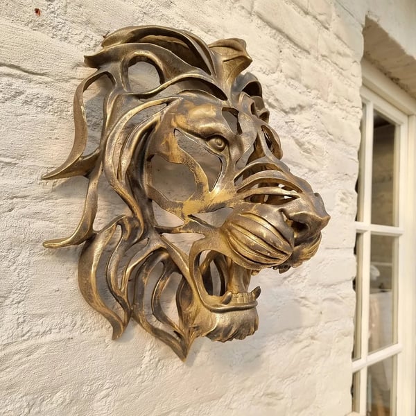 RARE FIND LARGE LION HEAD WALL MOUNTED ART SCULPTURE🎁