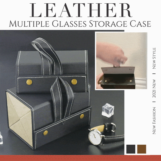 Leather Multiple Foldable Eyeglasses Storage Box